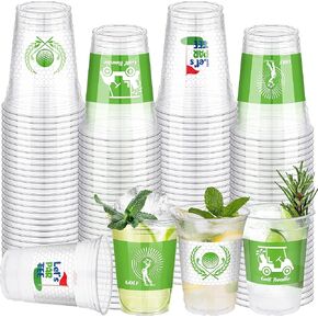 120 PCS Golf Ball Plastic Party Cups 16 OZ Disposable Golf Cups Bulk for Golf Party Supplies Birthday Bachelor Party Family Dinner Sports Event Decorations