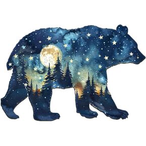 Wooden Puzzles for Adults - Unique Shaped Wooden Jigsaw Puzzles for Adults and - Forest Bears Wooden Puzzles - Creative Gift for Teenagers and Adults - Puzzle Toys - 80pcs