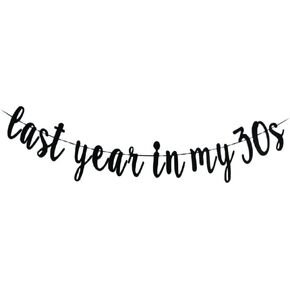 Last Year In My 30s Banner - Happy 39th Birthday/Cheers to 39 Years & 39 Fabulous,39th Birthday Party Decoration Supplies