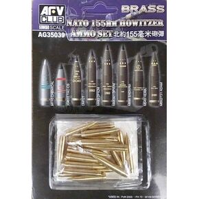 AG 3539 NATO Howitzer Ammo Brass Weapons and Defense Technological Set, 155 mm
