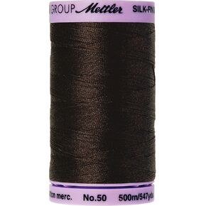 Mettler Silk Finish Cotton Thread, 547-Yard, Very Dark Brown