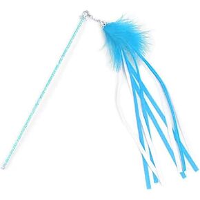 Feather Teaser Cat Toy Interactive Feather Wand Funny Cat Stick with Tassel Bell for Indoor Cat Play