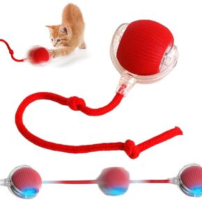 3pcs Smart Interactive Pet Toy Ball, Self Rolling Dog Ball Interactive Cat Toys, 360° Smart Automatic Rolling Ball Toy for Dogs Cats Indoor Outdoor Play (Red&Green&Grey)