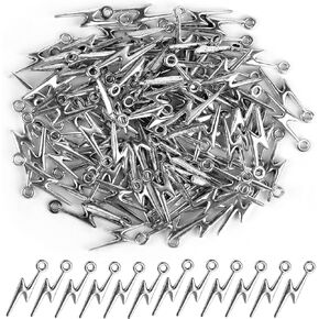 Framendino, 100 Pack Silver Flash Shape Charms Lightning Bolt Pendants for DIY Jewelry Making Supply