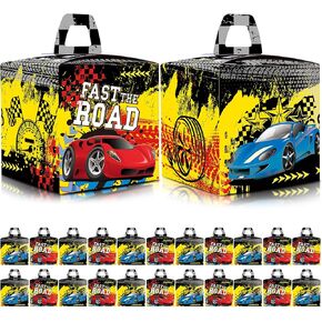 Homezzo Race Car Party Goody Treat Boxes ، 24 PCS Racing Car Candy Home Home Joxes for Cars Party Taving اثنين من زينة الحفلات السريعة