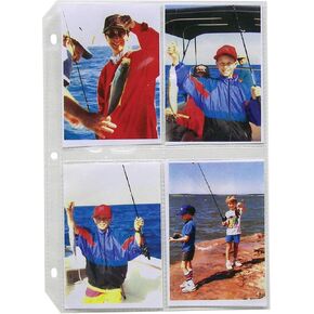 C-Line Ring Binder Photo Storage Pages for 3.5 x 5 Inch Photos, Top Load, 8 Photos/Page, 50 Pages per Box (52584)