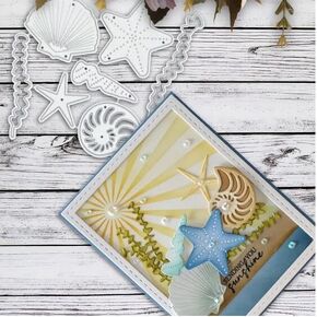 Seashell and Starfish Metal Die Cuts, Ocean Shell Cutting Dies, DIY Scrapbooking Decorative Embossing Paper Scrapbooking Card Making