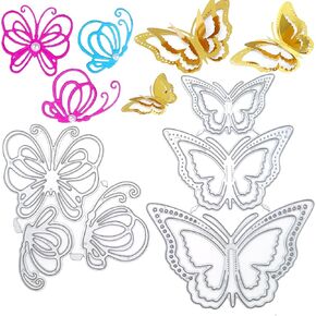 6 Pcs Butterfly Metal Cutting Dies,6 Butterflies Die Cuts for Card Making,Metal Die Cuts,Cute Butterfly Cutting Dies for DIY Crafts Scrapbooking Album Paper Decorative Embossing Card Making Supplies