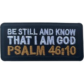 Be Still and Know That I am God Patch, Size 3" Iron Patch or Sew On Patches for Backpacks Jeans Hats Clothes, Bible Embroidery Fabric Patches, Jesus Applique Patches, Gifts for Christians