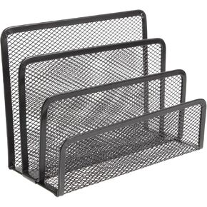 SEWACC Desk File Organizer 3-Section Vertical File Folder Holder Metal Mesh File Sorter Small Letter Sorter for Office Classroom Desktop Organization