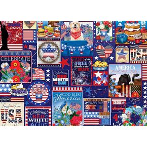 Ceaco - Tracy Flickinger - Patriotic Collage - 1000 Piece Jigsaw Puzzle