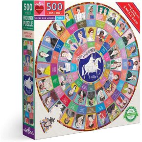 eeBoo: Piece and Love Votes for Women 500 Piece Round Circle Jigsaw Puzzle, Puzzle for Adults and Families, Glossy, Sturdy Pieces and Minimal Puzzle Dust