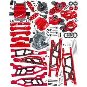 RC Front&Rear Suspension A-Arms Mount&Gearbox Case w/43T/10T Diff Gear&Steering Blocks Hub Stub Axle Carriers Upgrades Part for 1/8 Kraton (Also for V4&V5)/Notorious/Outcast 6S BLX,Navy Blue