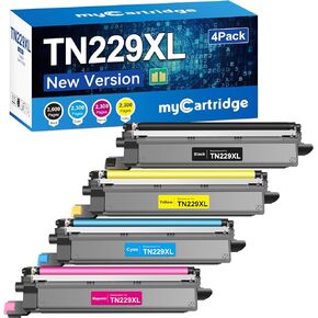 myCartridge Compatible Toner Cartridge Replacement for Brother TN229XL TN229 TN-229XL TN-229XLBK/C/M/Y Toner High Yield 4 Pack Use for MFC-L3780CDW MFC-L3720CDW HL-L3280CDW Printer,TN229XXL with Chip