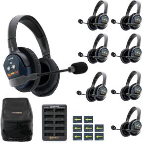 EARTEC Ultralite PRO16 Wireless Intercom Headset System for 8 Users – Long Range 1/2 Mile, Hands-Free Full Duplex, 10-Hour Battery, Single Ear, Expandable to 16 – U.S. Company Since 1961 in Saudi Arabia
