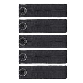 5 PCS Elastic Waist Extenders for Pants, Adjustable Waistband Button Extenders for Pregnancy Men Women (Black)