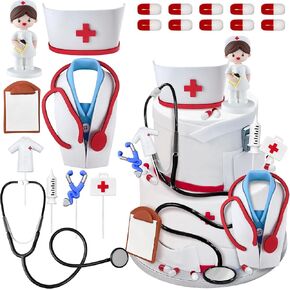 19 PCS Cake Cake Topper Cupcake Cupcake Toppers Topcake Topcake Decortings Cake Cake for Mursing Doctor التخرج لوازمهم