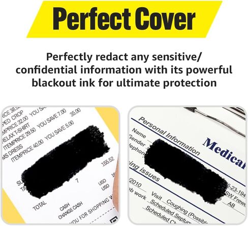MUNGYO Identity Theft Protector Privacy Protection Stick, 1 Count Privacy Protecting Blackout Marker, Redacting Pen, Private Information Protector Stick, Roll-on Black Marker Pen on Any Surface. in Saudi Arabia