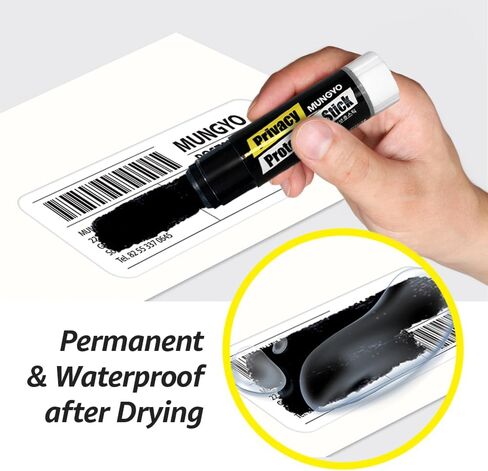 MUNGYO Identity Theft Protector Privacy Protection Stick, 1 Count Privacy Protecting Blackout Marker, Redacting Pen, Private Information Protector Stick, Roll-on Black Marker Pen on Any Surface. in Saudi Arabia