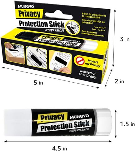 MUNGYO Identity Theft Protector Privacy Protection Stick, 1 Count Privacy Protecting Blackout Marker, Redacting Pen, Private Information Protector Stick, Roll-on Black Marker Pen on Any Surface. in Saudi Arabia
