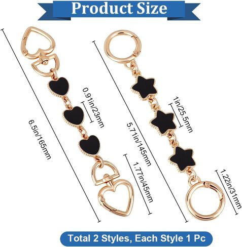 BEEBEECRAFT 2PCS Bag Extender Chains سبيكة مينا محفظة تمديدات حزام استبدال السلاسل اللطيفة للنساء لصناعة حقيبة مصنوعة (أسود ، أبيض) in Saudi Arabia