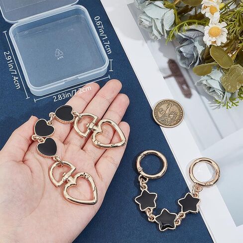 BEEBEECRAFT 2PCS Bag Extender Chains سبيكة مينا محفظة تمديدات حزام استبدال السلاسل اللطيفة للنساء لصناعة حقيبة مصنوعة (أسود ، أبيض) in Saudi Arabia
