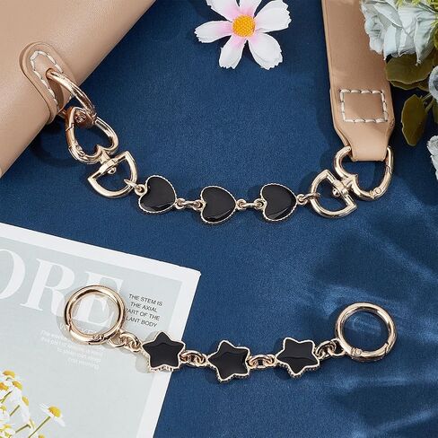 BEEBEECRAFT 2PCS Bag Extender Chains سبيكة مينا محفظة تمديدات حزام استبدال السلاسل اللطيفة للنساء لصناعة حقيبة مصنوعة (أسود ، أبيض) in Saudi Arabia
