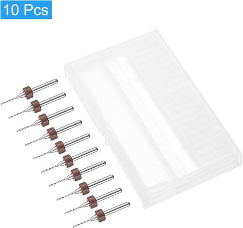 uxcell PCB Drill Bits 0.6mm Tungsten Carbide Rotary Tool Jewelry CNC Engraving Print Circuit Board Micro Drill Bits 1/8 Inch Shank 10 Pcs in Kuwait
