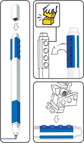 IQ Lego Stationery Pen Pal - Lego Blue Gel Pen و Minifgure الكلاسيكية (قد تختلف ألوان Minifigure) in Kuwait
