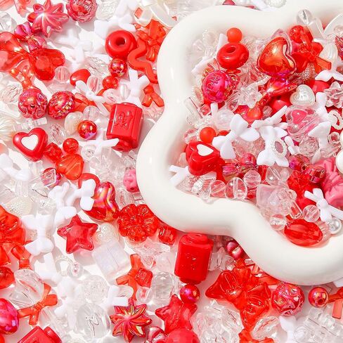 500g Acrylic Assorted Beads Flower Star Butterfly Candy Acrylic Kawaii Beads for Keychain Bracelets Jewelry Making DIY Plastic Crafts (Black) in Saudi Arabia