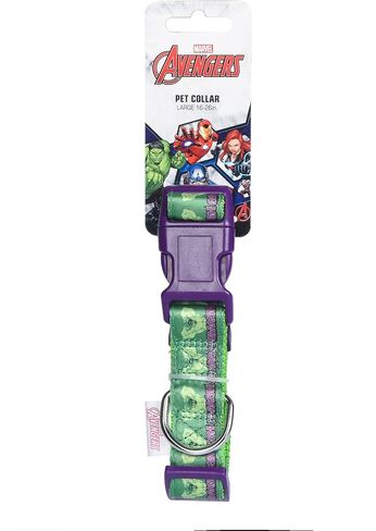 Marvel Comics The Hulk Dog Collar, Large Green & Purple | Officially Licensed Marvel The Incredible Hulk Dog Collar | Large Dog Collar for Large Dogs with D-Ring, Cute Dog Apparel & Accessories in Saudi Arabia