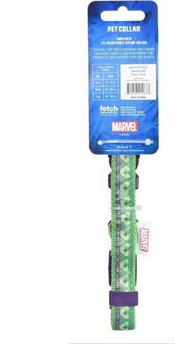 Marvel Comics The Hulk Dog Collar, Large Green & Purple | Officially Licensed Marvel The Incredible Hulk Dog Collar | Large Dog Collar for Large Dogs with D-Ring, Cute Dog Apparel & Accessories in Saudi Arabia