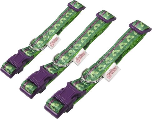 Marvel Comics The Hulk Dog Collar, Large Green & Purple | Officially Licensed Marvel The Incredible Hulk Dog Collar | Large Dog Collar for Large Dogs with D-Ring, Cute Dog Apparel & Accessories in Saudi Arabia