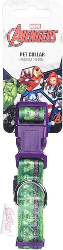 Marvel Comics ذوي طوق الكلاب الهيكل ، الأخضر والأرجواني الكبيرة | Marvel المرخص رسميًا The Incredible Hulk Dog Collar | طوق الكلاب الكبير للكلاب الكبيرة مع دائرة د ، ملابس كلب لطيفة وملحقاتها in Saudi Arabia
