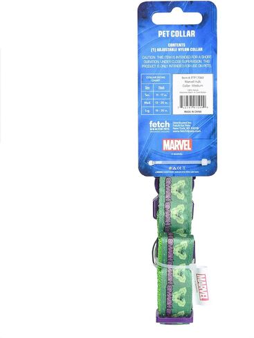 Marvel Comics ذوي طوق الكلاب الهيكل ، الأخضر والأرجواني الكبيرة | Marvel المرخص رسميًا The Incredible Hulk Dog Collar | طوق الكلاب الكبير للكلاب الكبيرة مع دائرة د ، ملابس كلب لطيفة وملحقاتها in Saudi Arabia