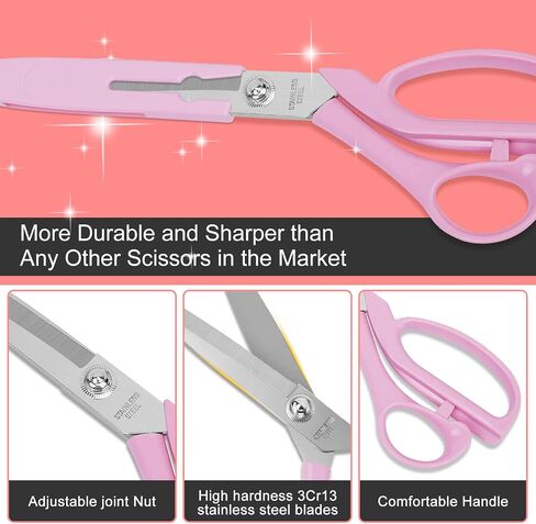 UCEC Upgraded & Lighter Fabric Scissors Sewing Shears, 9 Inch Heavy Duty Scissors Sewing Scissors for Fabric Cutting, Professional Ultra Fabric Shears Tailor Scissors All Purpose Titanium Scissors in Kuwait