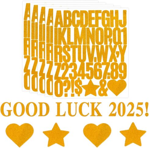 Gold Letter Stickers 1 Inch Number Stickers Alphabet Stickers Scrapbook Stickers Waterproof Letter Stickers Small Glitter Letter Stickers Letter Stickers for Scrapbooking Water Bottles Mailbox Window in Saudi Arabia