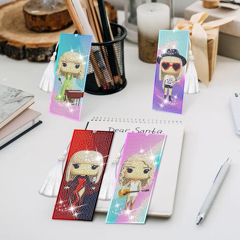 Muaech 2 Packs 5D Singer Diamond Art Paints ، مرجعية فنية من الماس مع شرابة ، وأطقم فنون الماس ، هدايا للحرف المبتدئة للبالغين والأطفال ، وداي دايوند فني الإشارات لعشاق الكتب in Kuwait