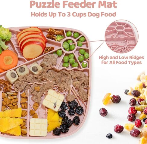 Dog Lick Mat,Freezable Dog Enrichment Toys for Mental Stimulation and Anxiety Relief, Silicone Lick Mat for Dogs and Cats, Dog Slow Feeder That Supports All Types of Food, Green in Saudi Arabia