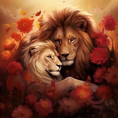 Acudotr Diamond Painting Kits for Adults, 5D DIY Lion Diamond Art Kits for Beginners, Full Drill Diamond Painting Kits for Home Wall Decor, 12x12 Inch in Saudi Arabia