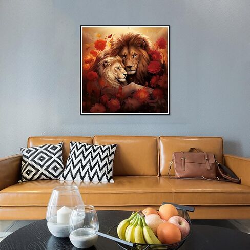 Acudotr Diamond Painting Kits for Adults, 5D DIY Lion Diamond Art Kits for Beginners, Full Drill Diamond Painting Kits for Home Wall Decor, 12x12 Inch in Saudi Arabia