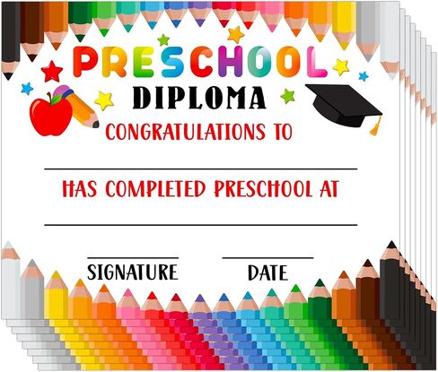 SICOHOME 36pcs Kindergarten Certificates Preschool Diploma for Kids Kindergarten Certificate of Completion Preschool 2025 Classroom Activities Certificate for Kids Students Teachers Supplies in Kuwait