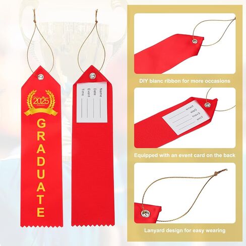 PATIKIL 50Pcs Blank Award Ribbons, 8" x 2" Blank Participation Ribbons with Rope DIY Medals Prize for Competitions Sports Event Classroom 1st 2nd 3rd Place, White in Kuwait