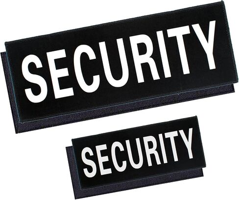 Security Hook and Loop Patch Ultra Reflective Security Patch Durable Fabric Patches for Men Vest, Jacket, Carrier, Gear, Bag, Hat, Black 2 Pack in Kuwait