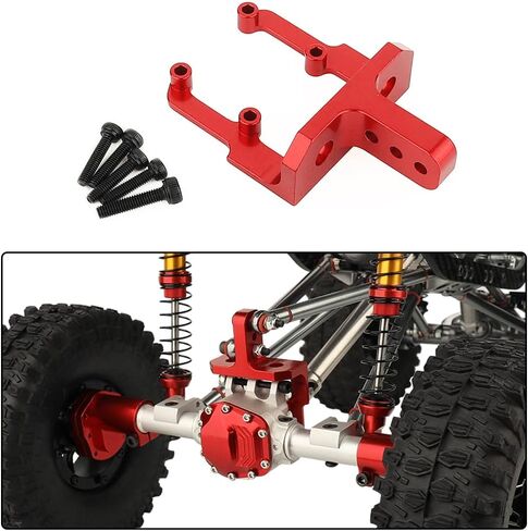 Aluminum Alloy Metal Servo Mount Stand Heighten Mount for 1/10 RC Crawler Car Axial SCX10 II 90046 AR44 and SCX10 Pro Axle Upgrade Parts (Black) in Saudi Arabia