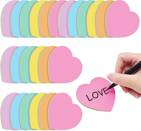 720 Sheet Heart Shaped Sticky Notes Mixed 3 Color Self Adhesive Notepads Colorful Memo Pad Message Reminder for Valentine School Home Office Business Supplies, 2.8 x 2.8 Inch in Saudi Arabia