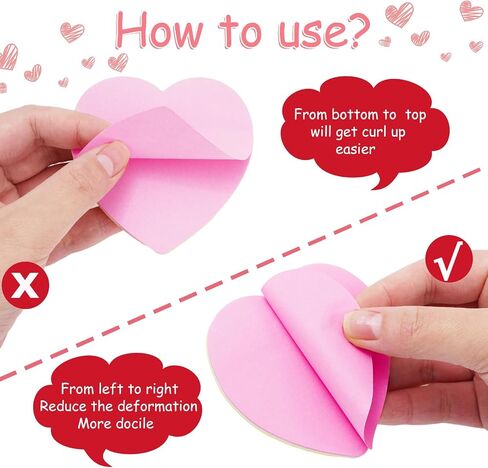 720 Sheet Heart Shaped Sticky Notes Mixed 3 Color Self Adhesive Notepads Colorful Memo Pad Message Reminder for Valentine School Home Office Business Supplies, 2.8 x 2.8 Inch in Saudi Arabia