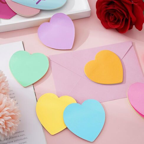 720 Sheet Heart Shaped Sticky Notes Mixed 3 Color Self Adhesive Notepads Colorful Memo Pad Message Reminder for Valentine School Home Office Business Supplies, 2.8 x 2.8 Inch in Saudi Arabia