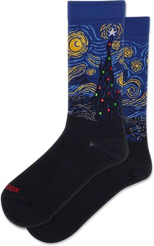 HOTSOX Women's Ornament Crew Sock 1 Pair Pack, Black, Women's Shoe Size 4-10 in Saudi Arabia
