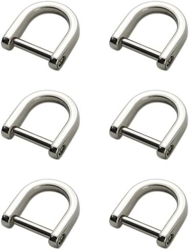 6pcs Tiny D-Rings Shackle Screw Ring for Key Holder Zip Puller Purse Replacement Paracord Bracelet 0.4 Inch Inside Bar in Saudi Arabia